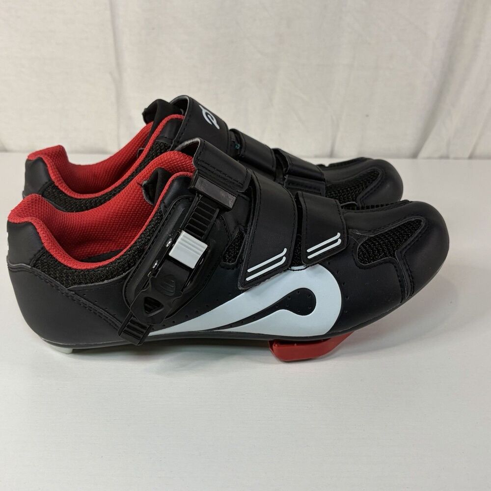 Peloton Cycling Shoes Women's Size US 6.5 /EU 37 Black Red 3 Bolt